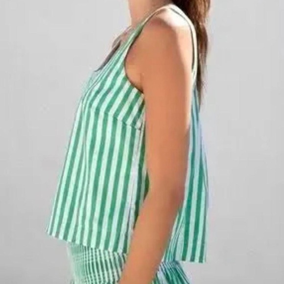 NWT All Year Round (AYR) Triple Threat Tank in Romaine (green & white) stripes - Picture 3 of 7
